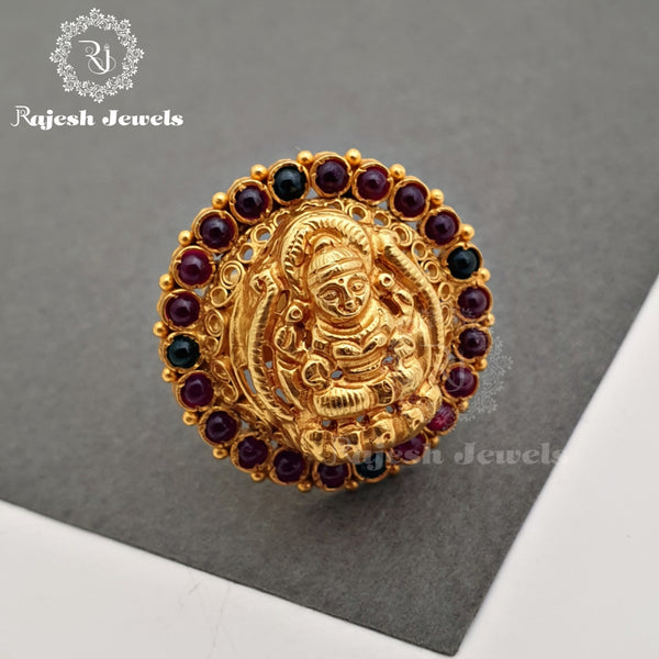 Buy | Miulticolor Gold Tone Goddess Lakshmi Embellished Adjustable Ring |  B143-JS23-143 | Cilory.com